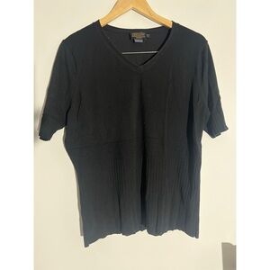 Pendleton  silk blendBlack V-Neck Sweater